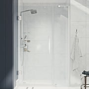 Ove Decors Tampa-Pro 43-1/8 in. W x 72 in. H Alcove Frameless Hinge Shower Door in Chrome